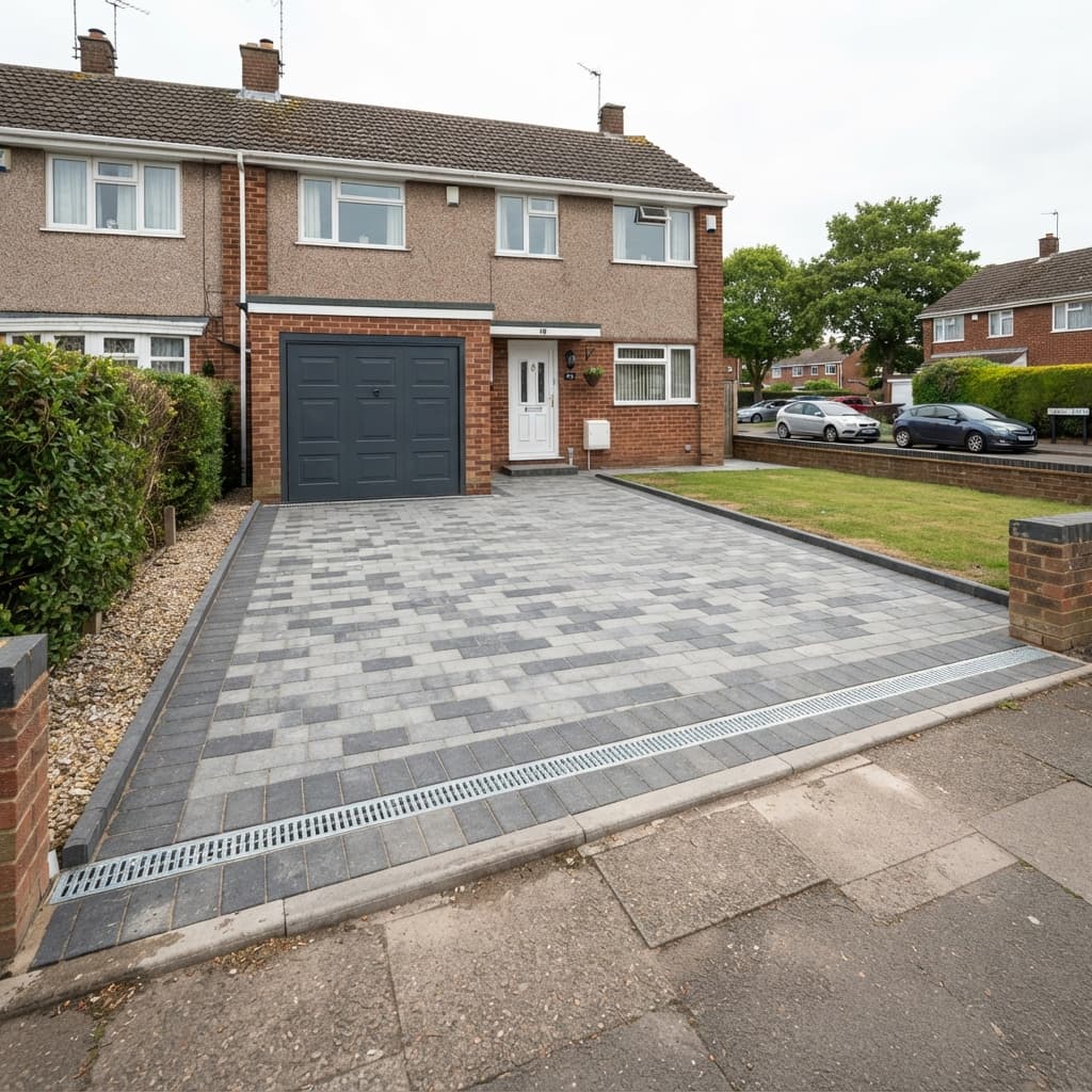 New block-paved driveway completed in Milton Keynes